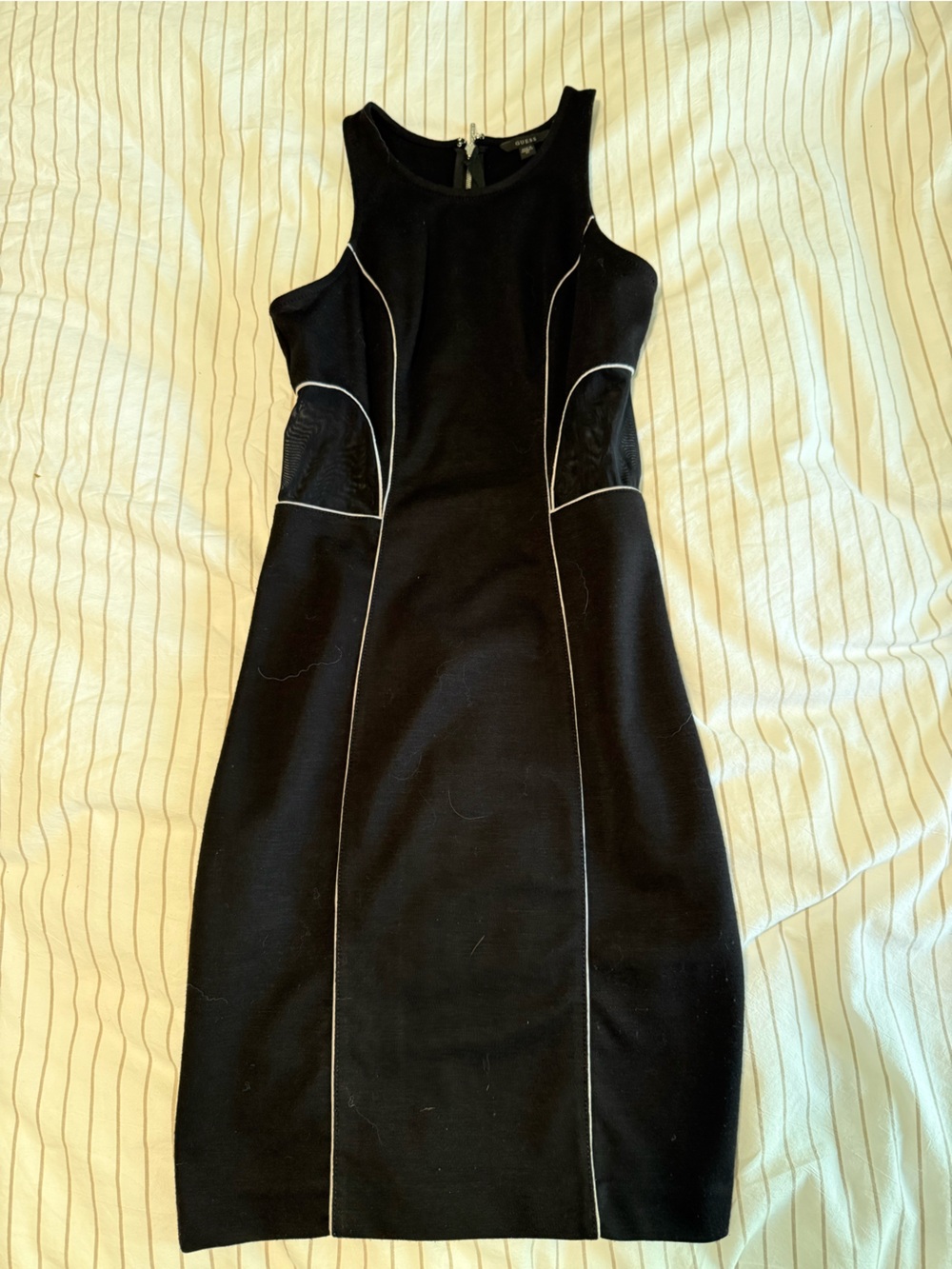 Guess Black Midi Dress with White Piping